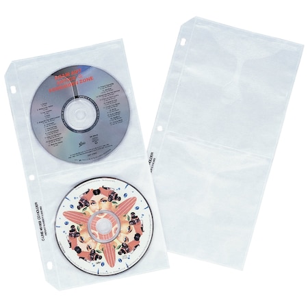 C-Line Products Deluxe CD Ring Binder Storage Pages, Standard, Stores 4 CDs, 5 1316 x 11 116, 50PK 61958-CT